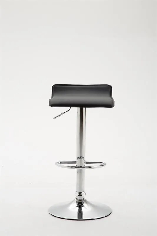 Banco de bar Dyn em couro sintético e com estrutura cromada 36 x 64-84 x 39 cm Preto