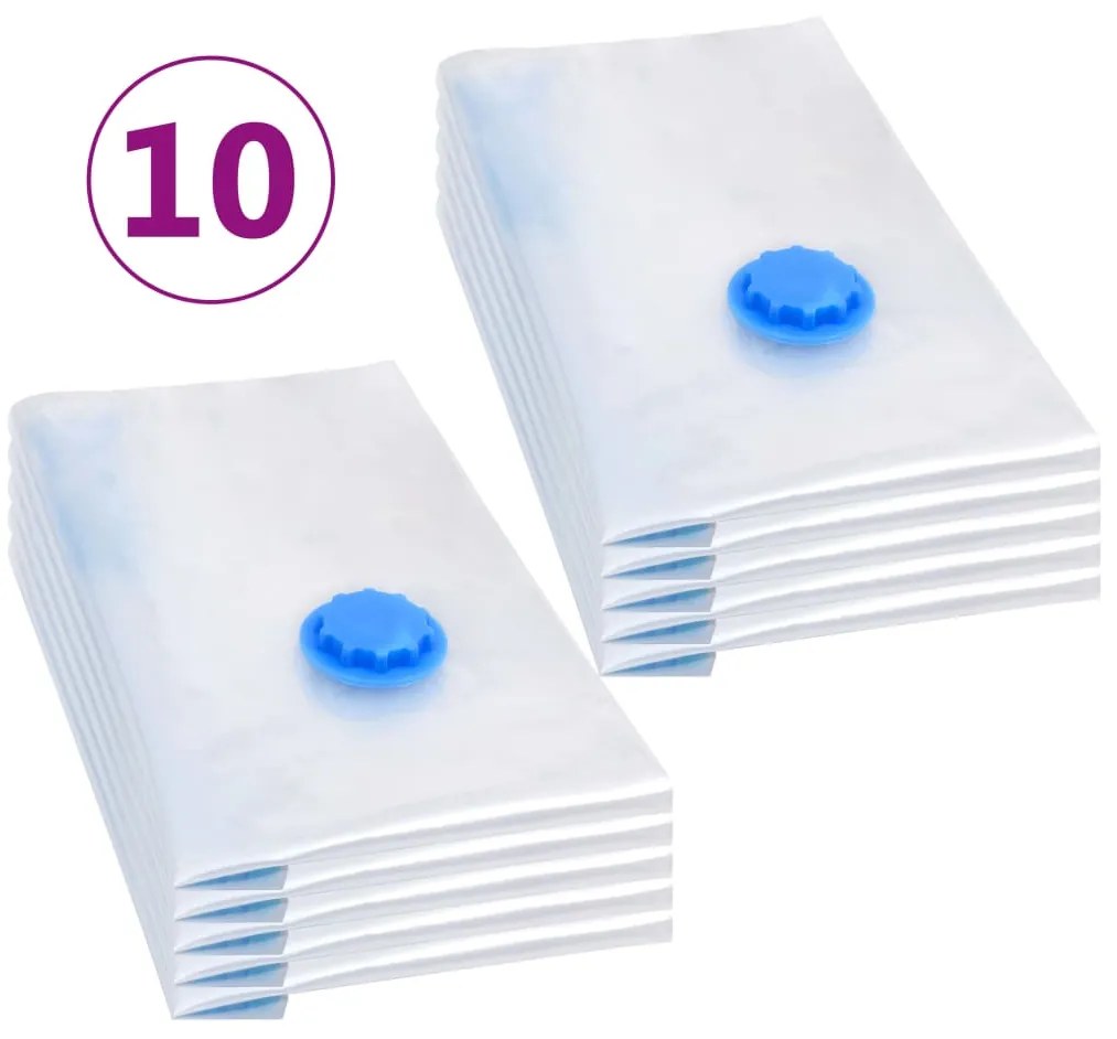 Sacos para arrumação de roupas a vácuo 60x40 cm 10 pcs