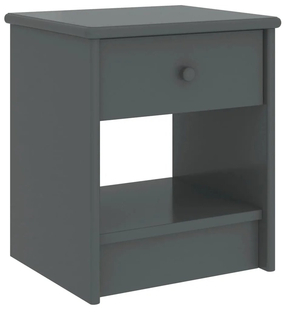 vidaXL Mesa de cabeceira 35x30x40 cm pinho maciço cinzento-escuro