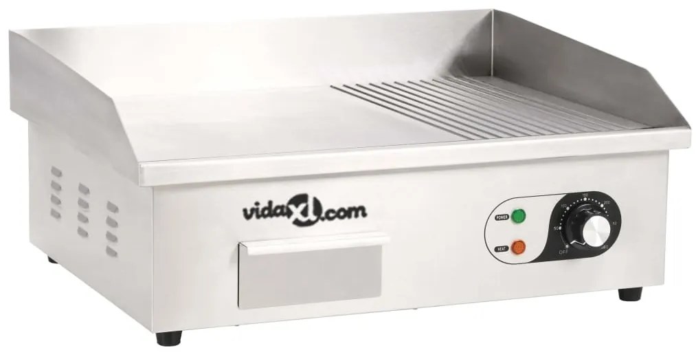 vidaXL Grelhador elétrico em aço inoxidável 3000 W 54x41x24 cm