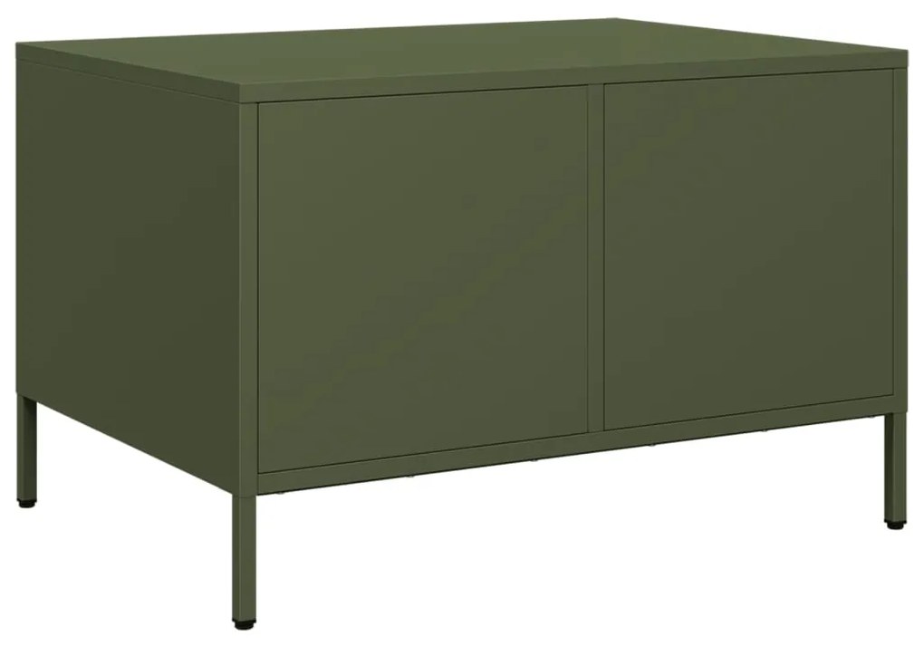Móvel de TV 68x50x43,5 cm aço laminado a frio verde-azeitona