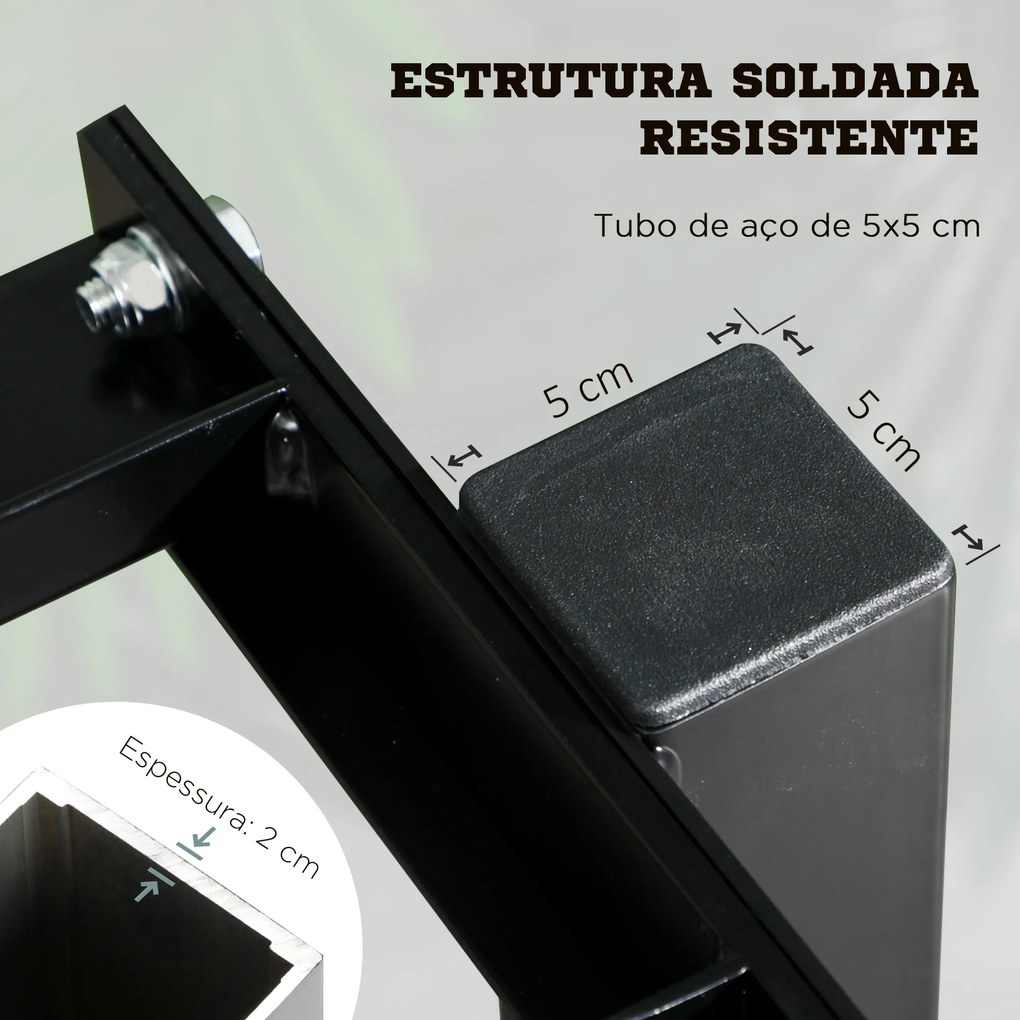 Suporte para Halteres de 2 Níveis Suporte de Armazenamento para Halteres 92,5x50,5x80,5 cm Preto