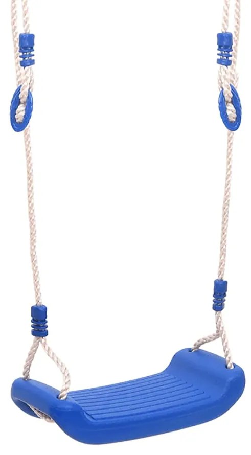 Assentos de baloiço com cordas 2 pcs 37x15 cm polietileno azul