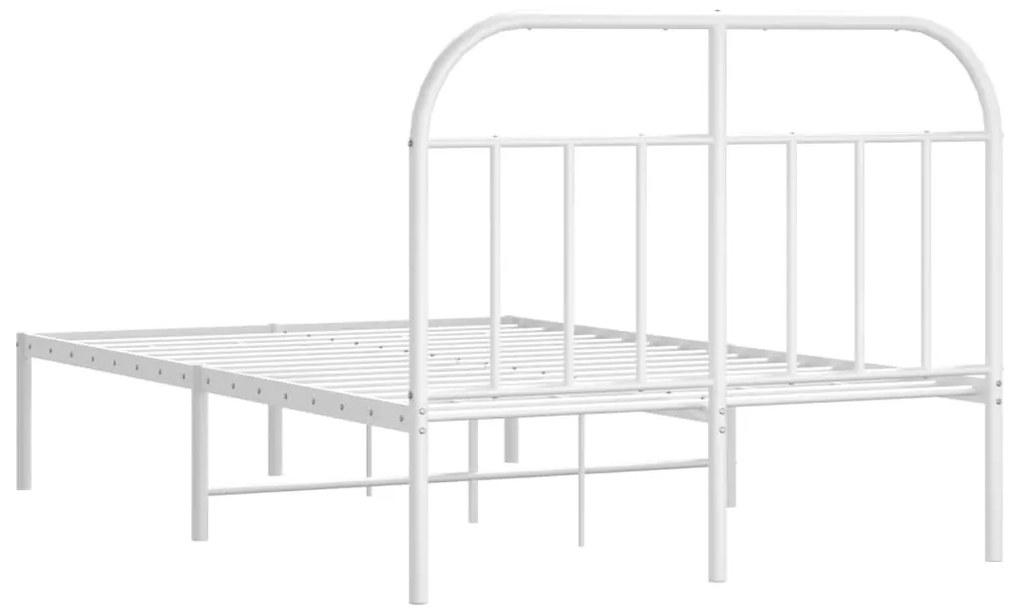 Estrutura de cama com cabeceira 135x190 cm metal branco