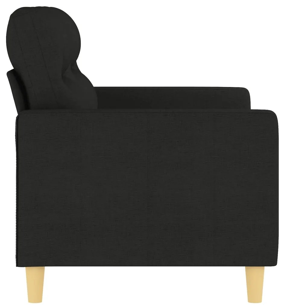 Sofá de 2 lugares tecido 120 cm preto