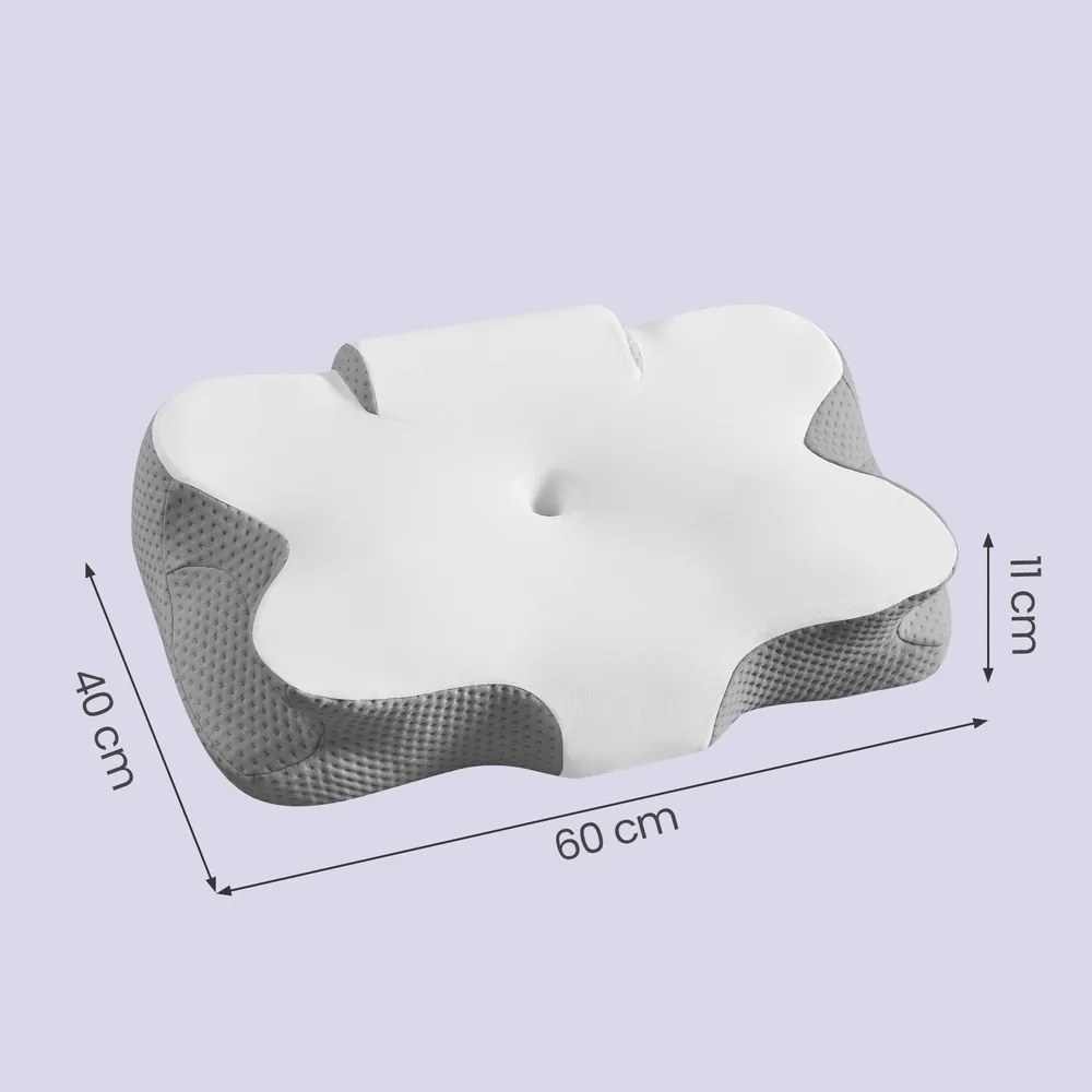 Almofada ergonómica 59 x 40 cm, refrescante para o pescoço Branco-cinza
