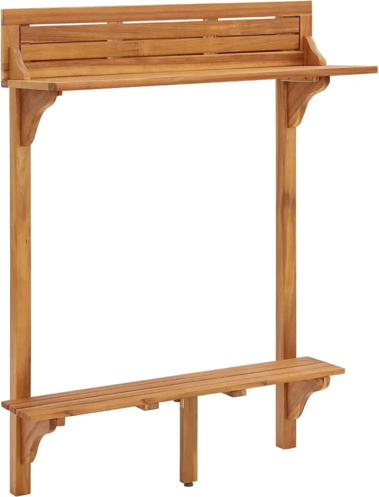 Mesa de bar p/ varanda 90x37x122,5 cm madeira de acácia maciça