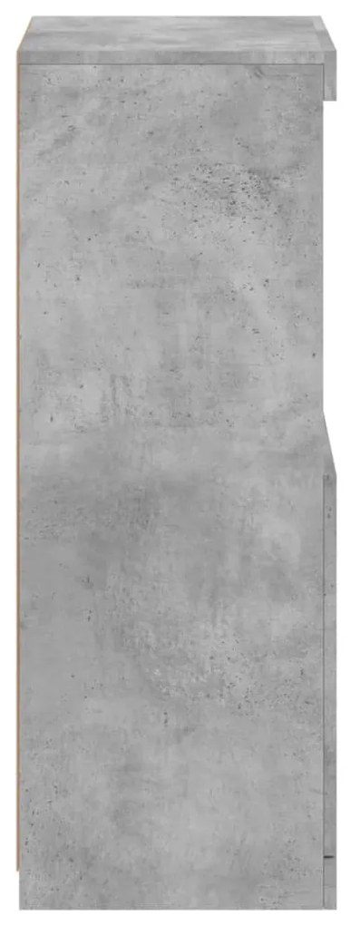 Aparador com luzes LED 41x37x100 cm cinzento cimento
