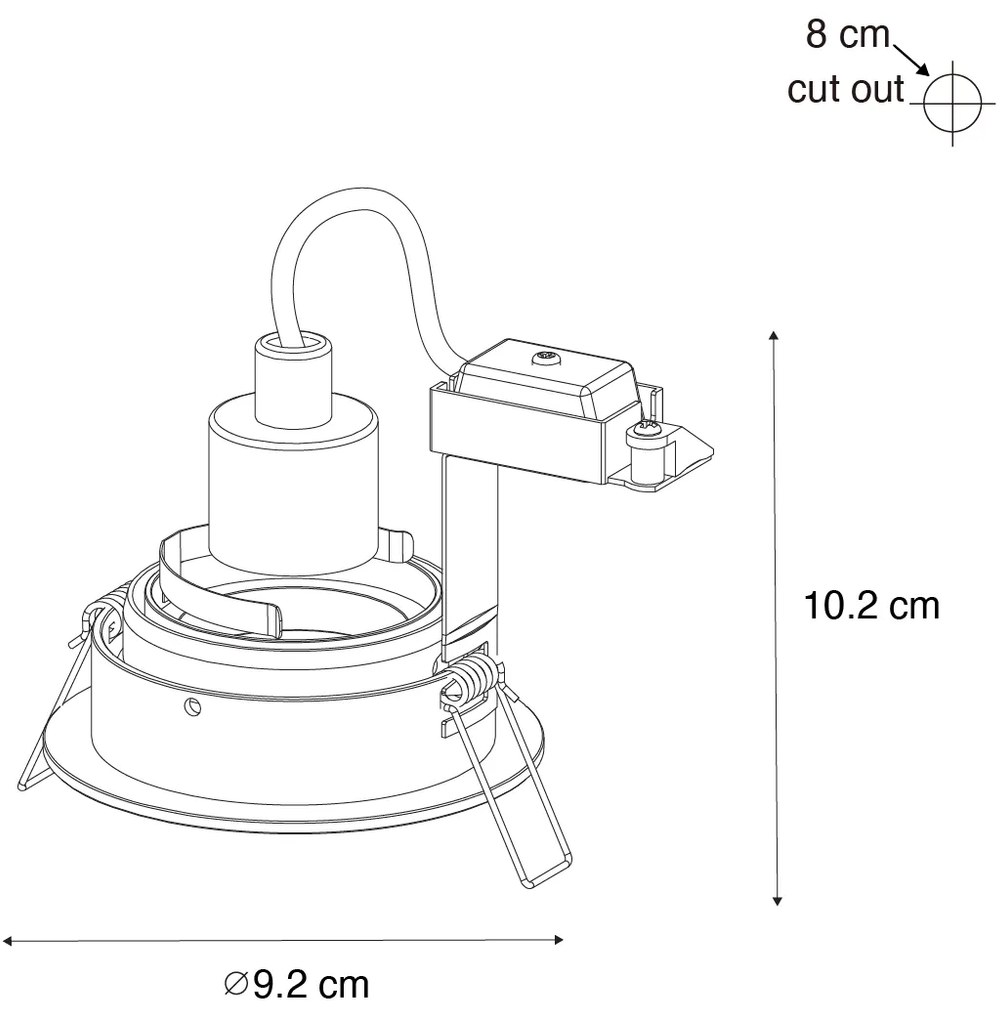 LED Foco embutido inteligente bronze escuro redondo ajustável Incl. Wifi GU10 50mm - Chuck Design