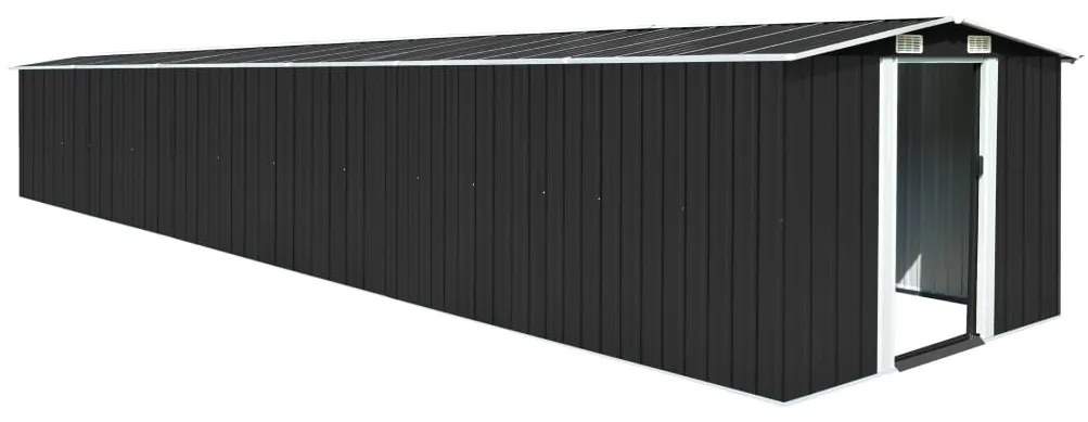 vidaXL Abrigo de jardim 257x779x181 cm aço galvanizado antracite