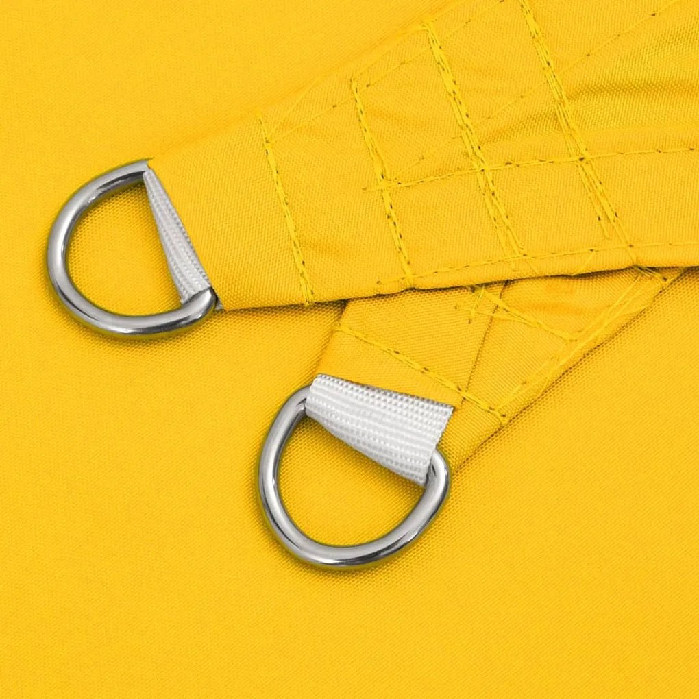 Para-sol estilo vela tecido oxford triangular 5x5x5 m amarelo