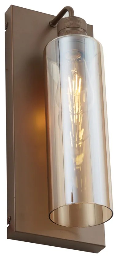 Candeeiro de Parede Hotel Chic Bronze Escuro com Vidro Âmbar - Stavelot Chique de hotel