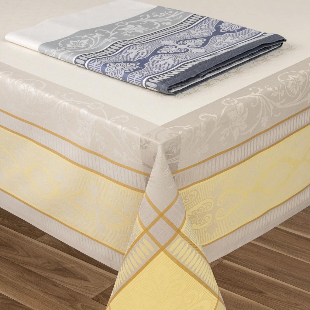 Toalhas de mesa anti nódoas 100% algodão - Argento da Fateba: Amarelo 1 Toalha de mesa 180x350 cm