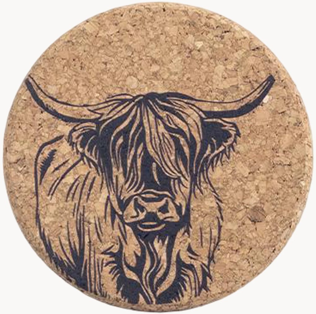 Bases para copos Highland Cow, conjunto de 6