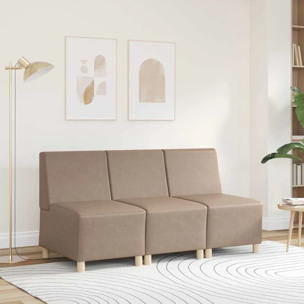 Poltrona sem braços 55 cm couro artificial cappuccino