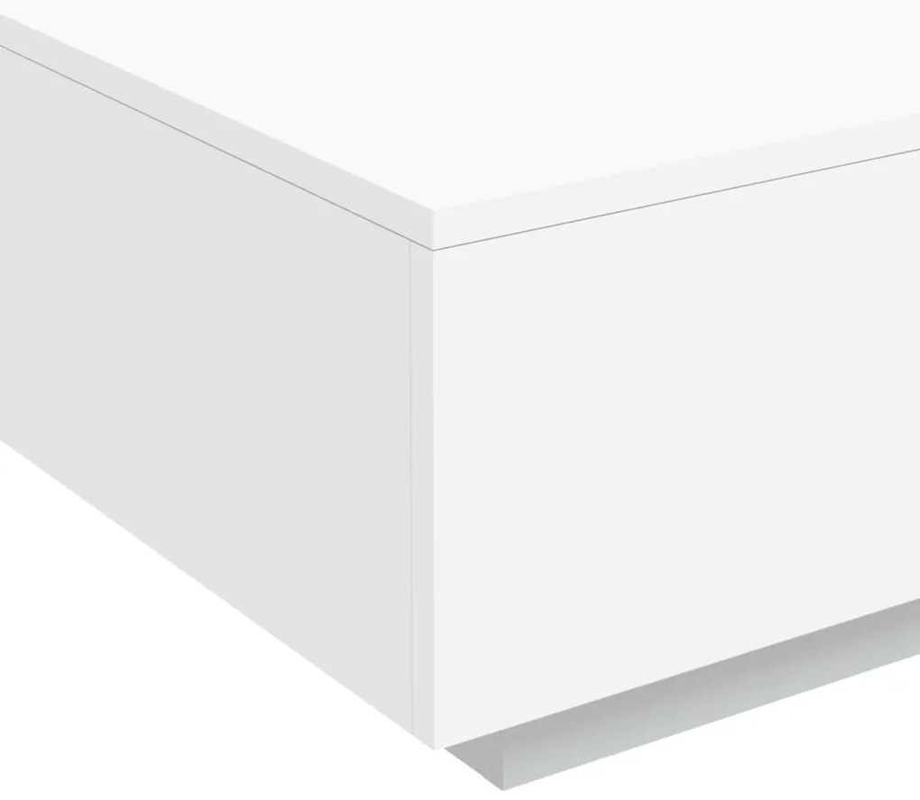 Mesa de centro com luzes LED 80x80x31cm branco