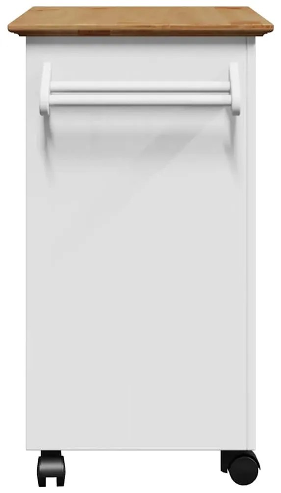 Carrinho de cozinha BODO branco e castanho 72x45x80 cm
