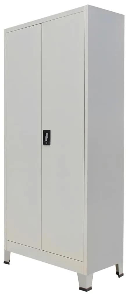 20152 vidaXL Armário de escritório com 2 portas aço 90x40x180 cm cinzento