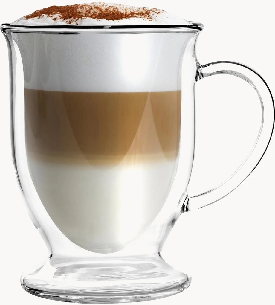 Copos de latte de parede dupla Amo, conjunto de 2