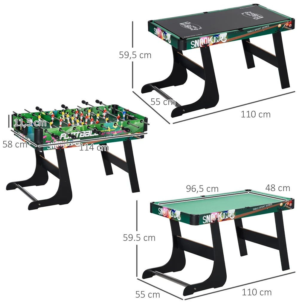 Mesa Multijogos 122 cm Dobrável 4 em 1, MATRAQUILHOS GRANDES