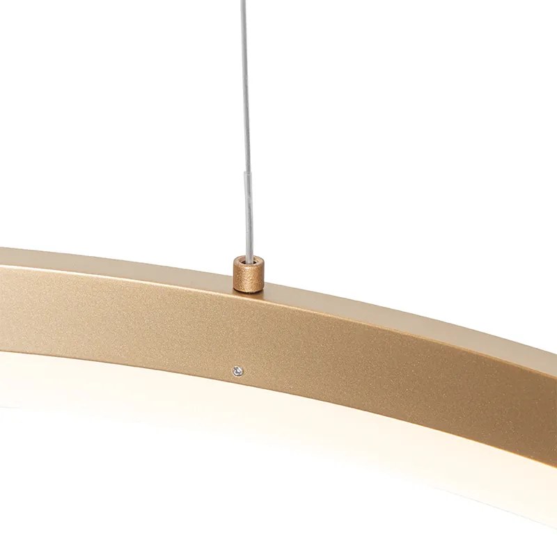 Candeeiro de suspensão de design dourado 60 cm incl. LED 3 degraus regulável - ANELLO Design