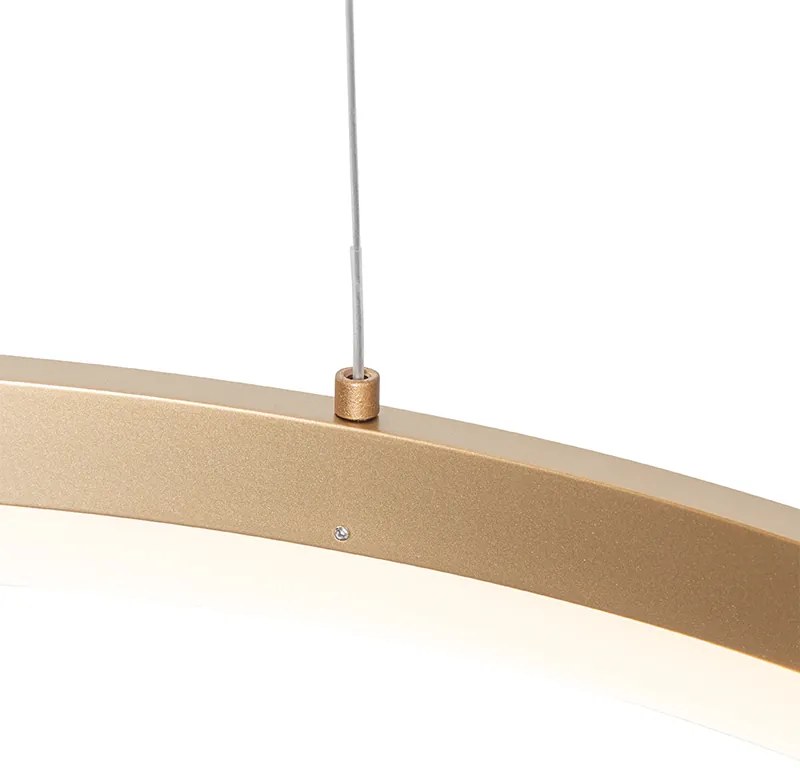 Candeeiro de suspensão design dourado 60 cm com LED regulável em 3 etapas - Anello Design
