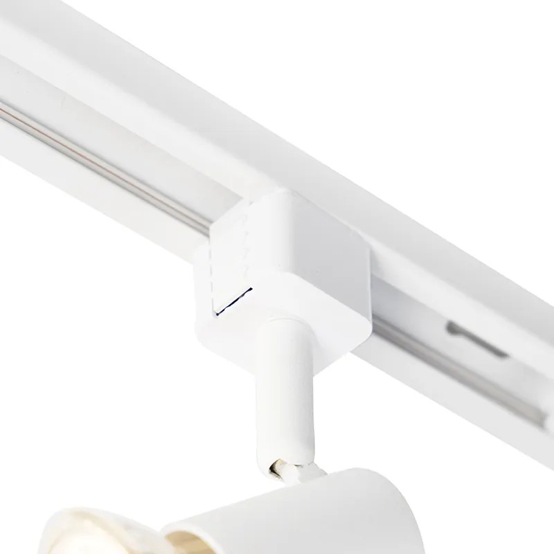 Sistema de calhas moderno com 5 focos monofásicos branco - Jeany Moderno