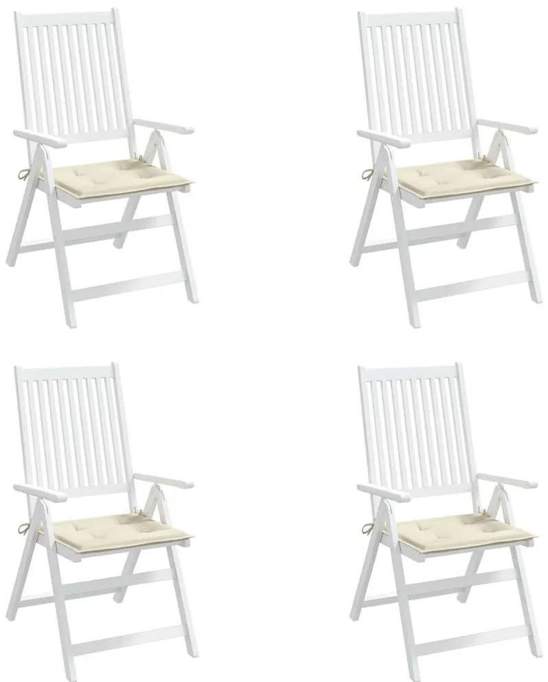 Almofadões p/ cadeiras jardim 4pcs 40x40x4 cm oxford cor creme