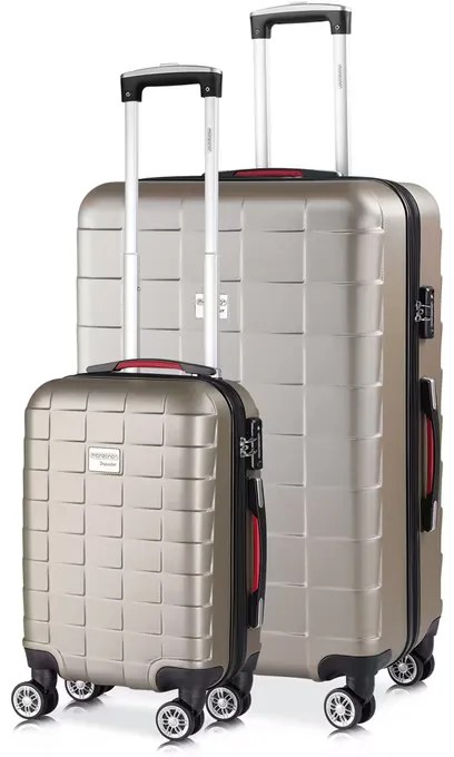 Conjunto de 2 malas viagem rígidas Exopack ABS champanhe