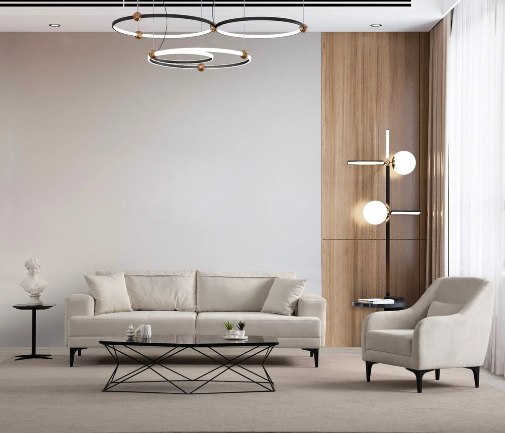 Sofá de 3 Lugares Astana – Ecru – 100x78x234 cm