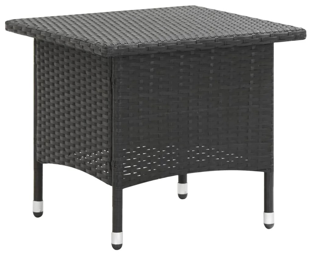vidaXL Mesa de chá 50x50x47 cm vime PE preto