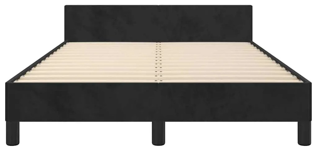 Estrutura de cama sem colchão 120x200 cm veludo preto