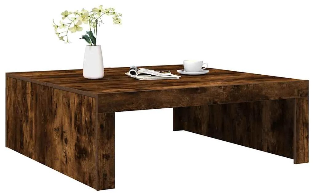 Mesa de centro 100x100x35 cm derivados madeira carvalho fumado