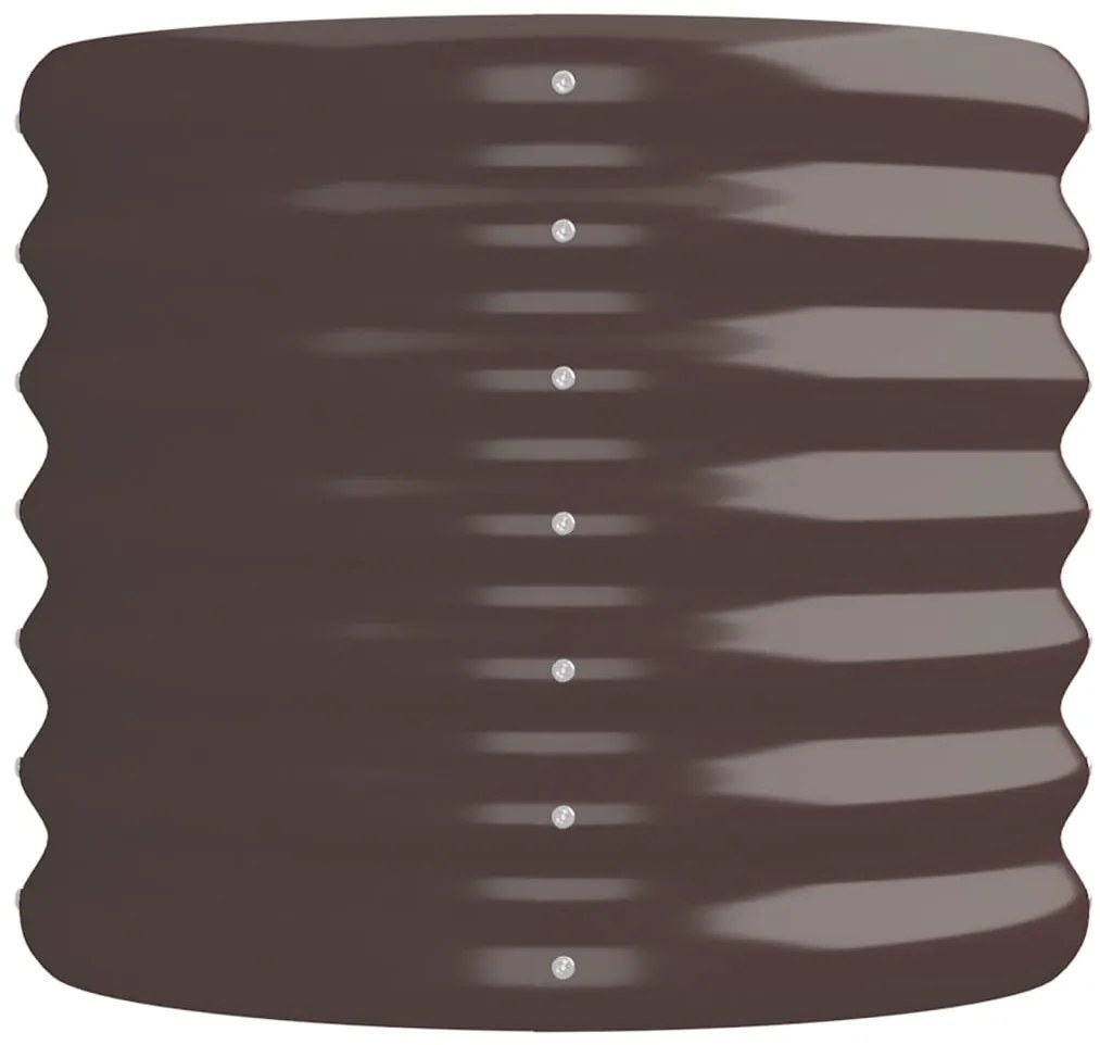 Canteiro elevado jardim 224x40x36cm aço revestido a pó castanho