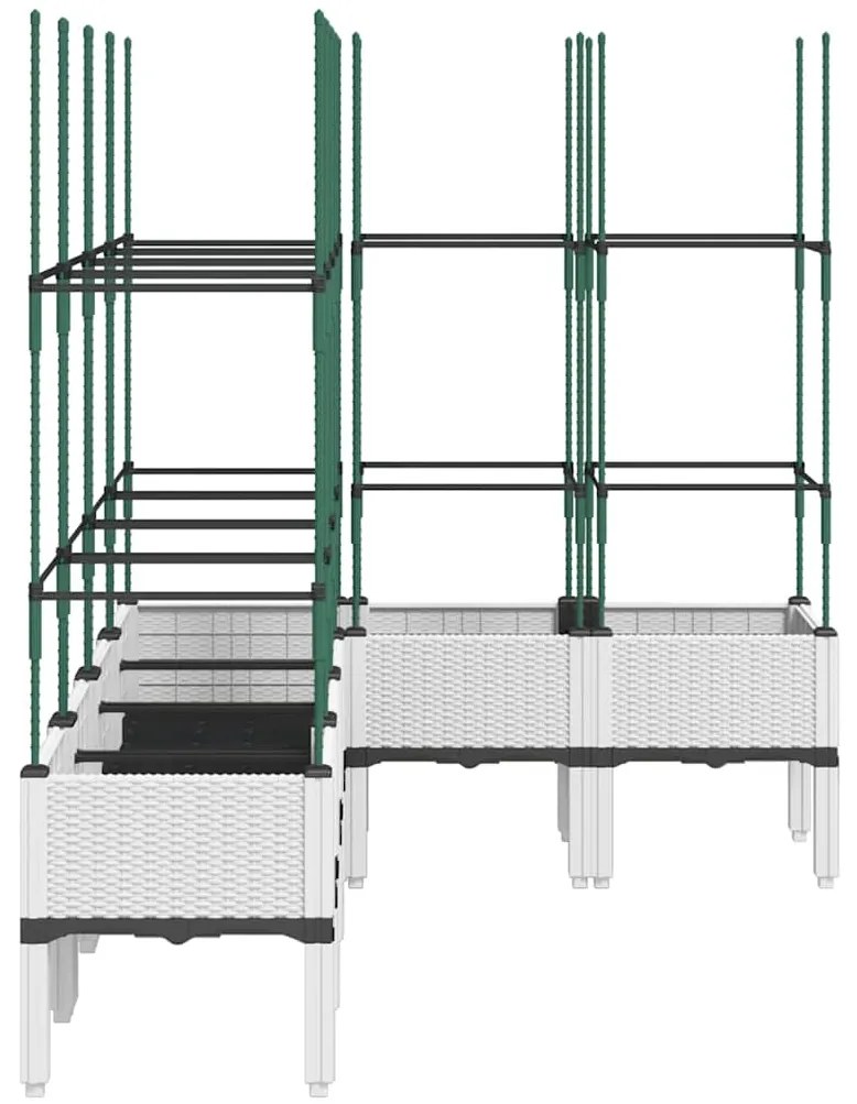 Vaso/floreira de jardim c/ treliça 160x120x142,5 cm PP branco