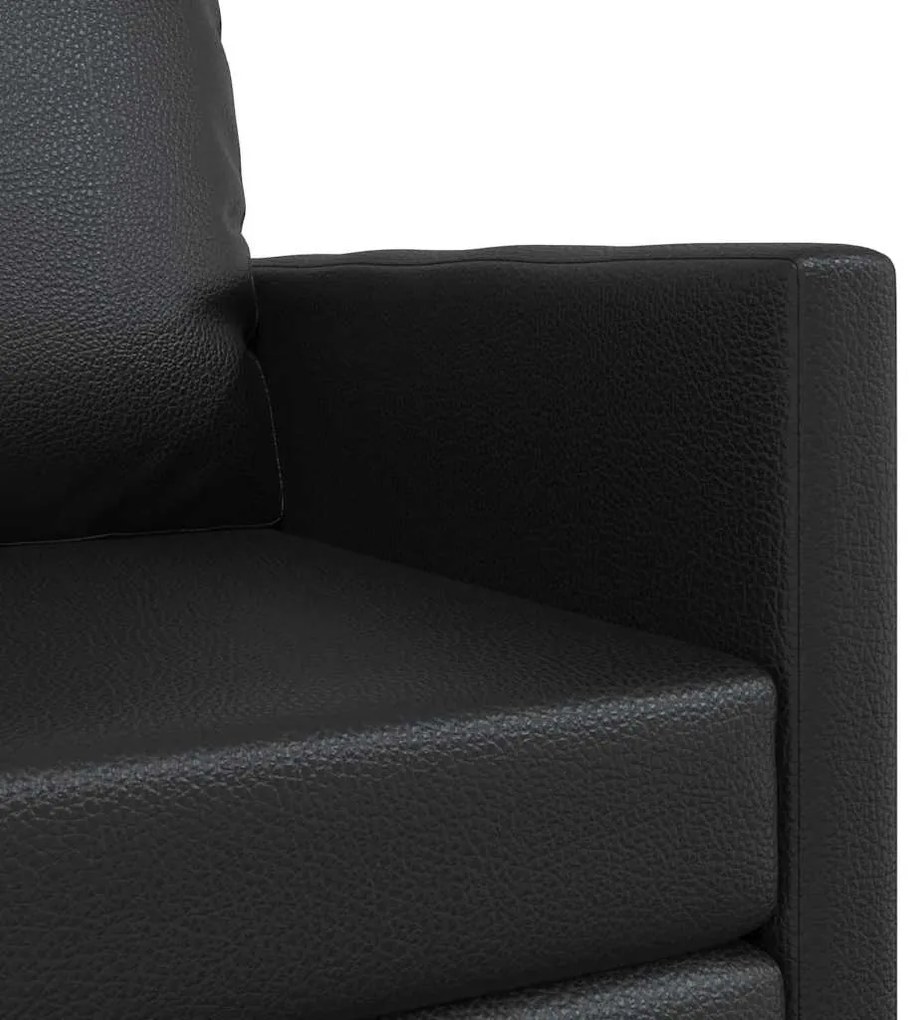 Sofá-Cama de Piso 2-em-1 Preto 74x77x81 cm Couro Sintético