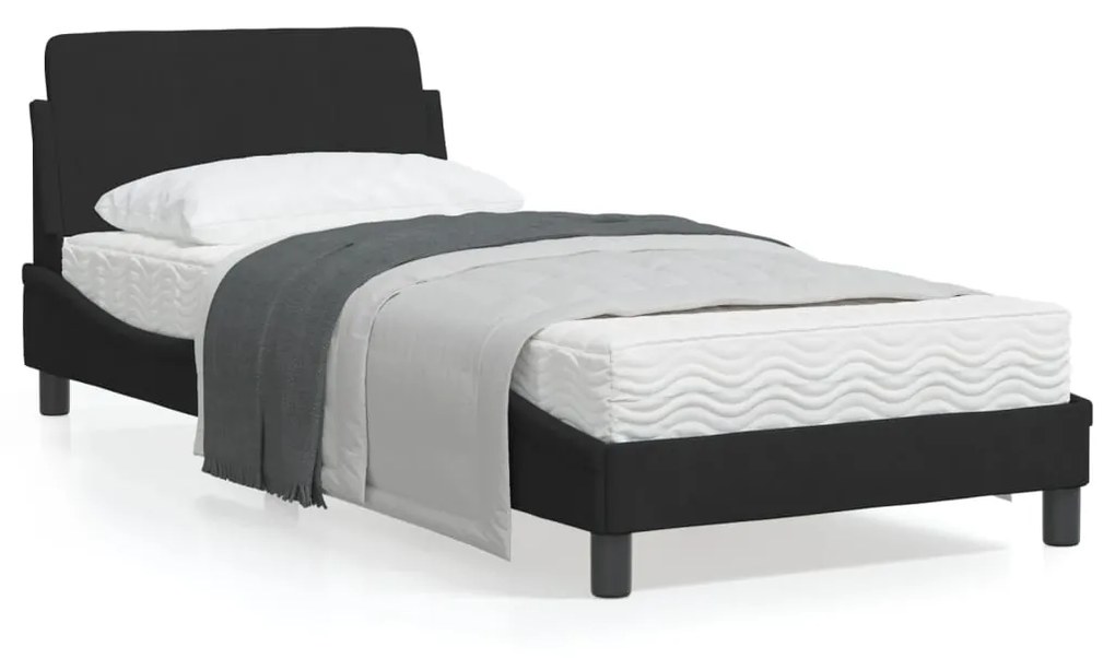 vidaXL Estrutura cama c/ cabeceira sem colchão veludo 90x200 cm preto