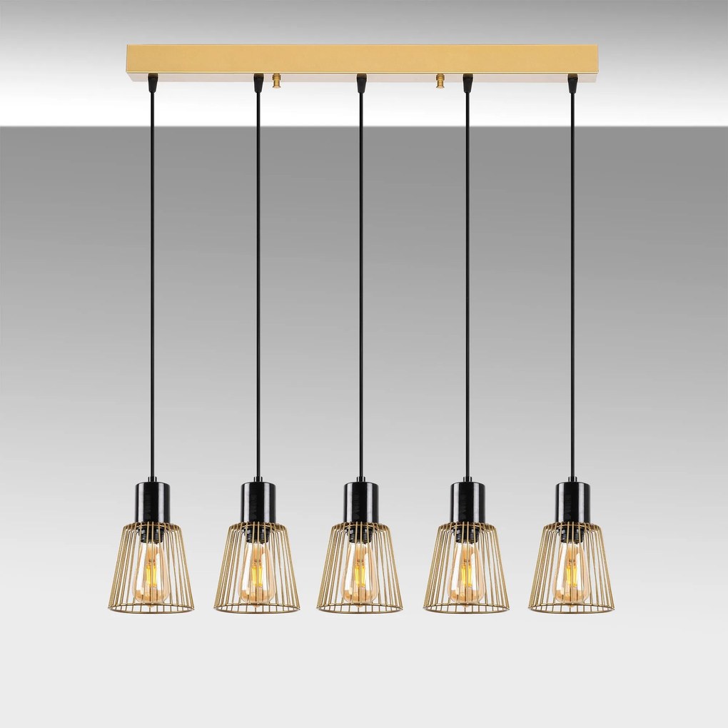 Candeeiro de Teto Kemtel – Ouro Brilhante – 85 x 16 x 115 cm