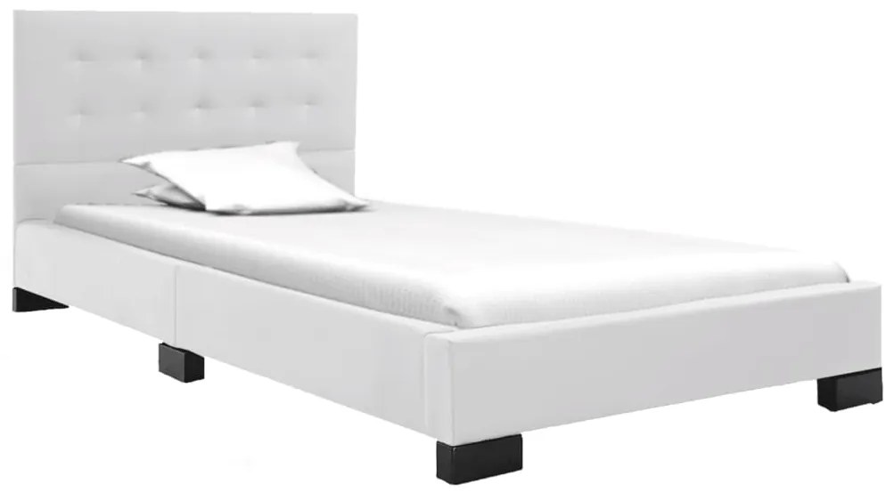 Estrutura de cama 120x200 cm couro artificial branco