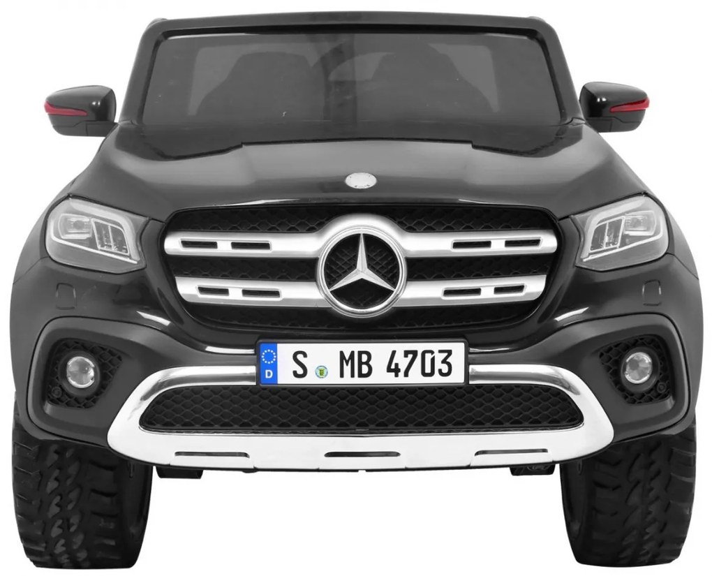Carro elétrico para Crianças 2 Lugares Mercedes Benz X-Class 2x12V 4x4 Rodas Espuma EVA, Assento de couro Preto