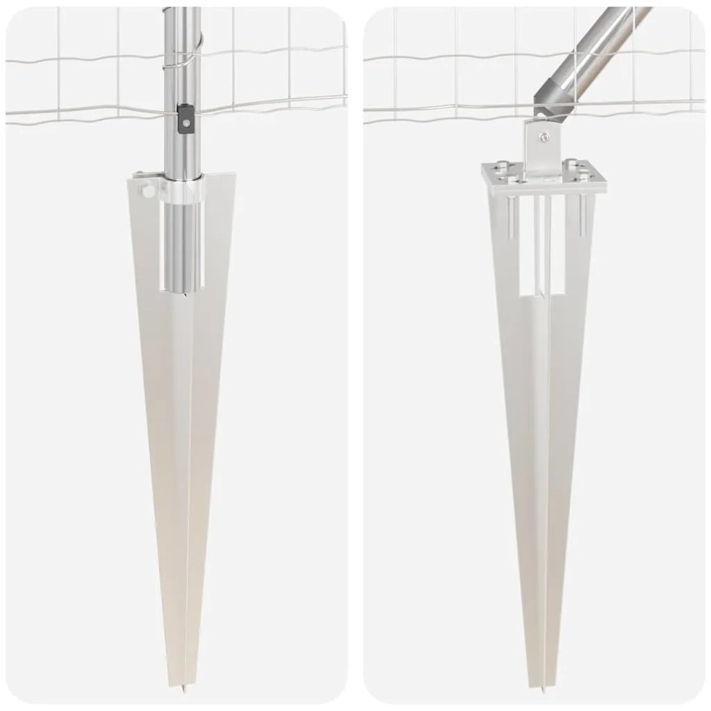 Cerca Europeia com 7 postes espigados, 1x10 m, em aço galvanizado
