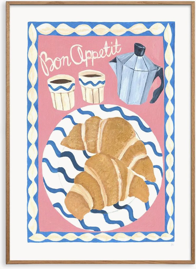 Impressão digital emoldurada Bon Appetit