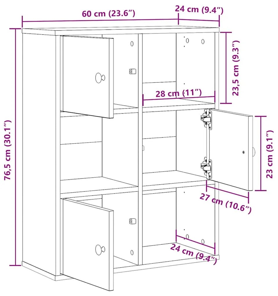 Estante 60x24x76,5 cm derivados de madeira branco