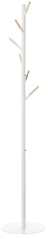 Cabide de Pé Gemma – Ø35x174 cm – Branco e Madeira Natural – Design Nó
