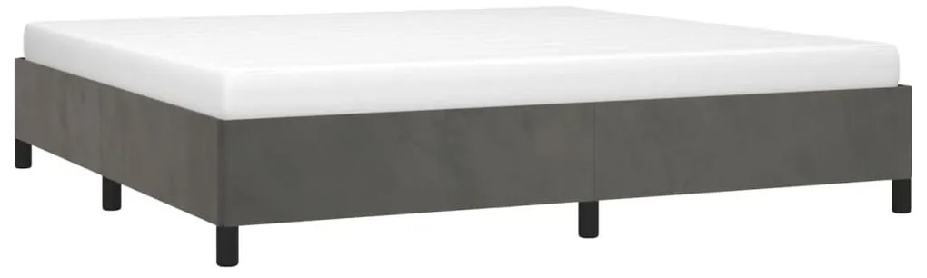 Estrutura de cama sem colchão 200x200 cm veludo cinzento-escuro
