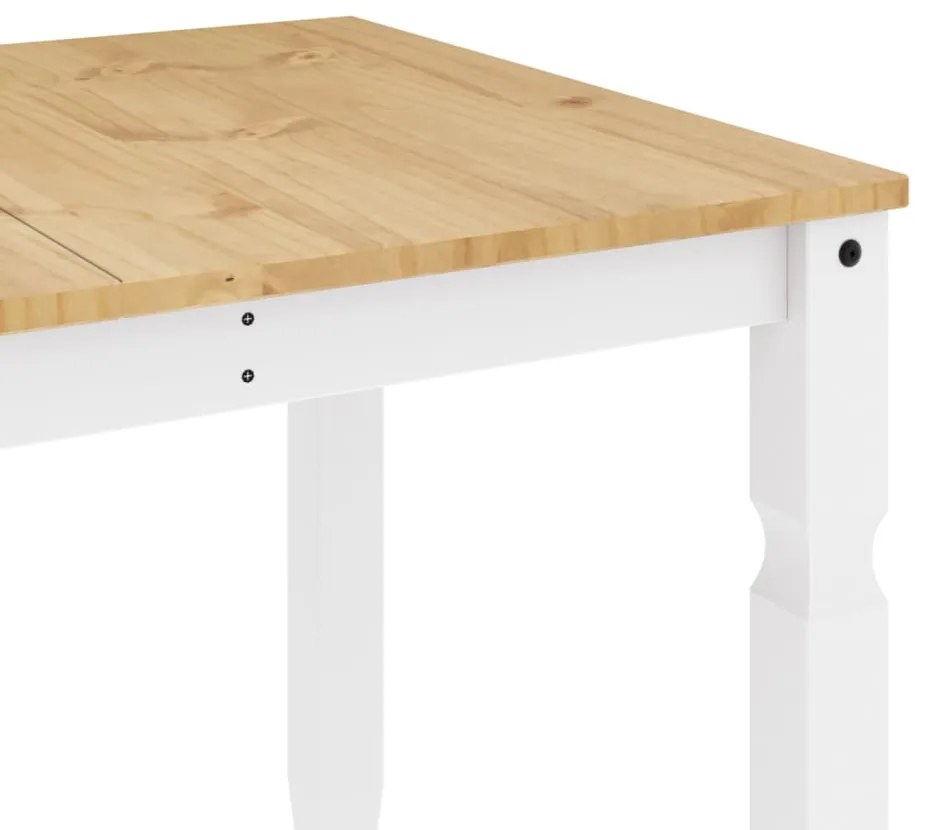 Mesa de jantar Corona 160x80x75 cm madeira pinho maciça branco