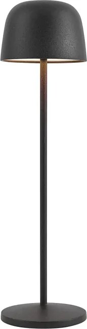 Candeeiro de mesa preto com LED recarregável com estação de carregamento IP65 - Raika