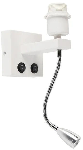 Candeeiro de parede moderno branco com braço flexível - Brescia Combi