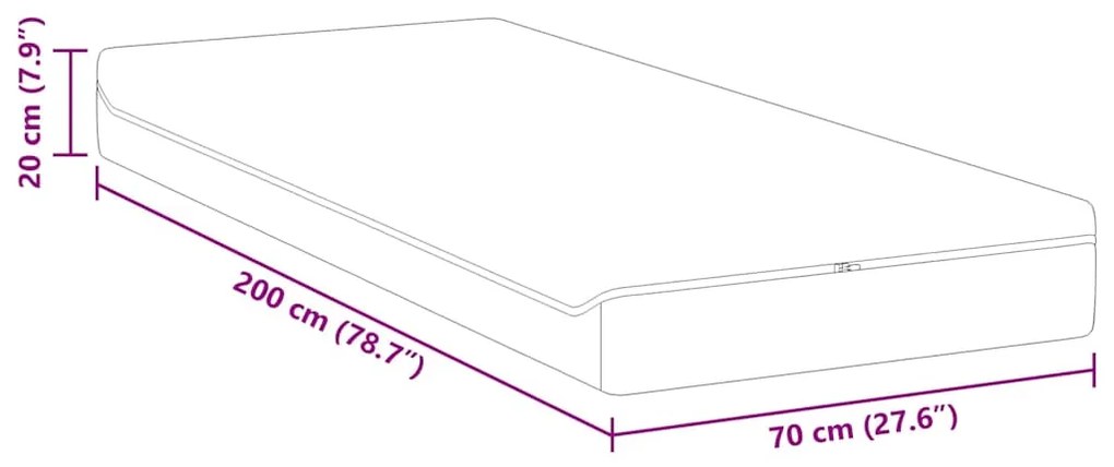 Colchões Branco, Cinza 70 x 200 cm