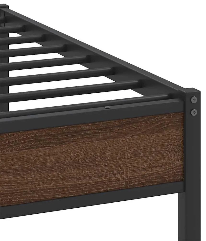 Estrutura de cama sem colchão 107x203 cm carvalho castanho